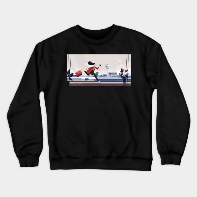 Running Late Wide Crewneck Sweatshirt by lanaxxart